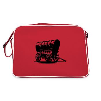 Carriage Horses Carriage Old covered wagon - Retro Bag - red/white - Back