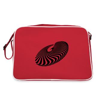 Geometrische Kreis Linien Spirale - Retro Tasche - Rot/Weiß - Hinten