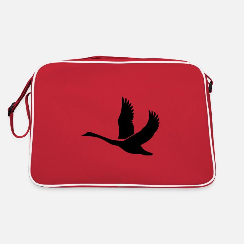 Schwan mit gewaltigen Schwingen Retro Tasche