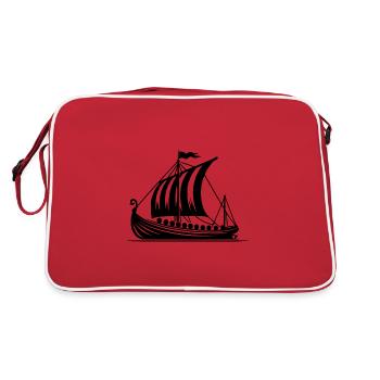 Conception de voile de style viking de bateau-dragon - Sac Retro - rouge/blanc - Dos