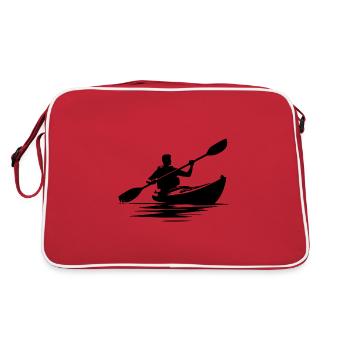 Bateau kayak maniable pour les excursions en kayak - Sac Retro - rouge/blanc - Dos