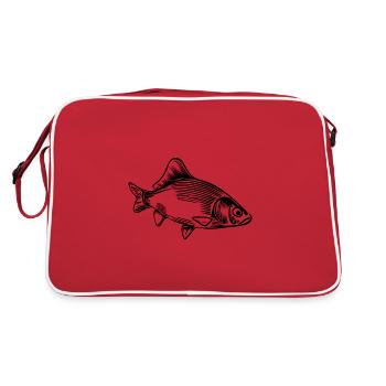 Carpe vintage - poisson carpe féroce - Sac Retro - rouge/blanc - Dos