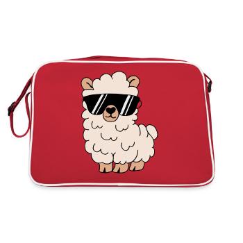 Alpaga lama drôle - Sac Retro - rouge/blanc - Dos