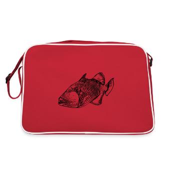 Smiling Triggerfish Vintage Style - Retro Bag - red/white - Back