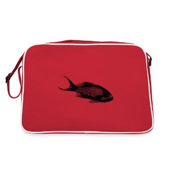 Poissons de récif corallien vintage dans le récif corallien - Sac Retro - rouge/blanc - Dos