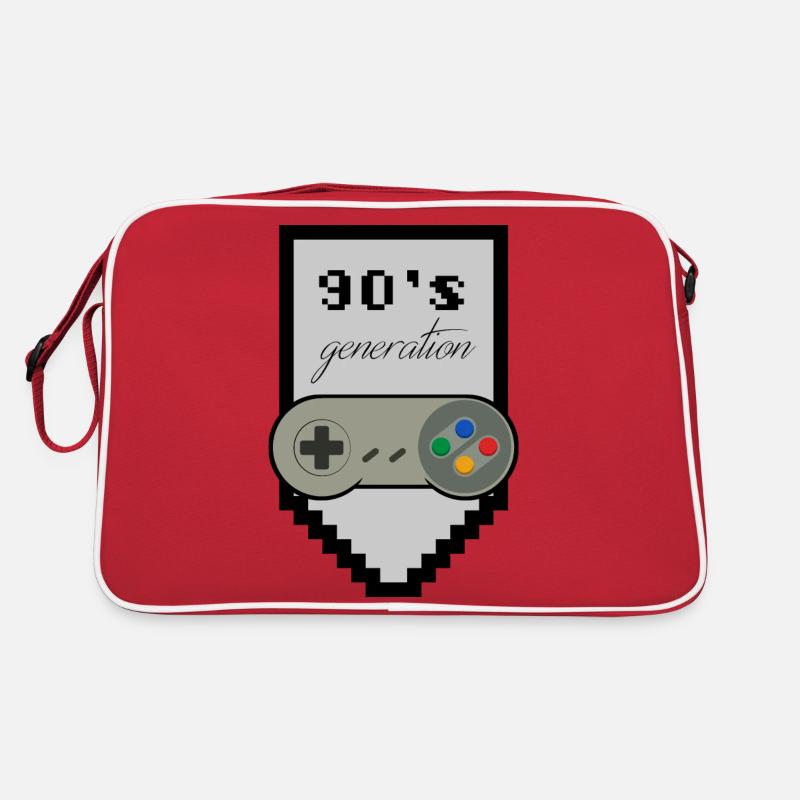 90er Generation - Retro Tasche - Rot/Weiß