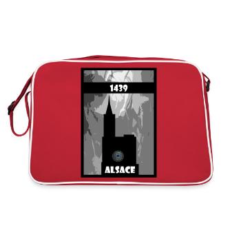 Strasbourg Cathedral Alsace - Retro Bag - red/white - Back