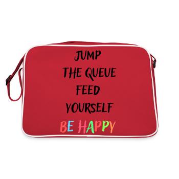 Jump the queue be happy colourful - Retro Bag - red/white - Back
