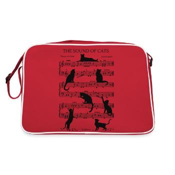 Chats musical notes black - Sac Retro - rouge/blanc - Dos