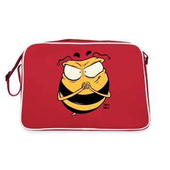 Biene fies - Retro Tasche - Rot/Weiß - Hinten