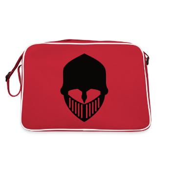 Conception du casque de chevalier - chevalier noir - Sac Retro - rouge/blanc - Dos