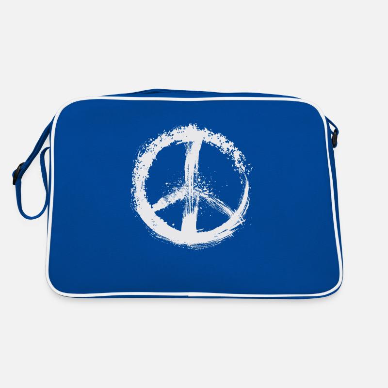 Peace symbol white Retro Bag