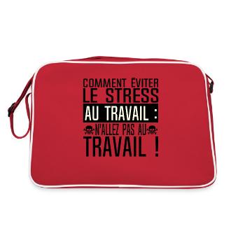 stress travail humour eviter bureau citation aller - Sac Retro - rouge/blanc - Dos