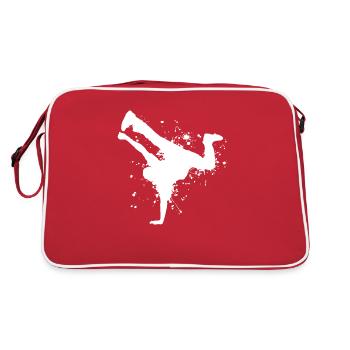 Breakdancer Hip Hop Jungs Mädchen Bboy BGirl Brea - Retro Tasche - Rot/Weiß - Hinten