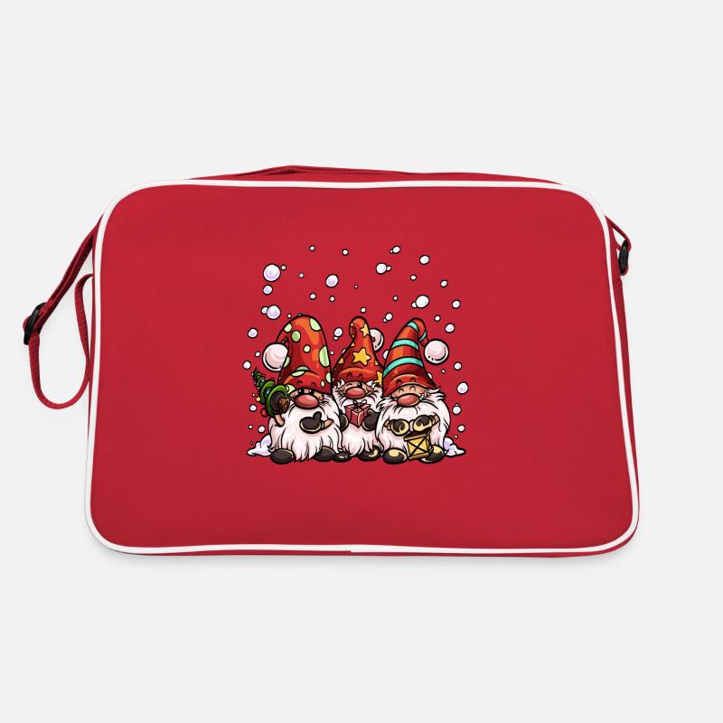 Weihnachts Wichtel - Retro Tasche - Rot/Weiß