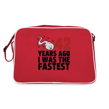 42 Years Ago I Was The Fastest - Retro Bag - red/white - Back