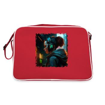 Illustration d’œuvres d’art Punk dans le futur de la haute technologie - Sac Retro - rouge/blanc - Dos