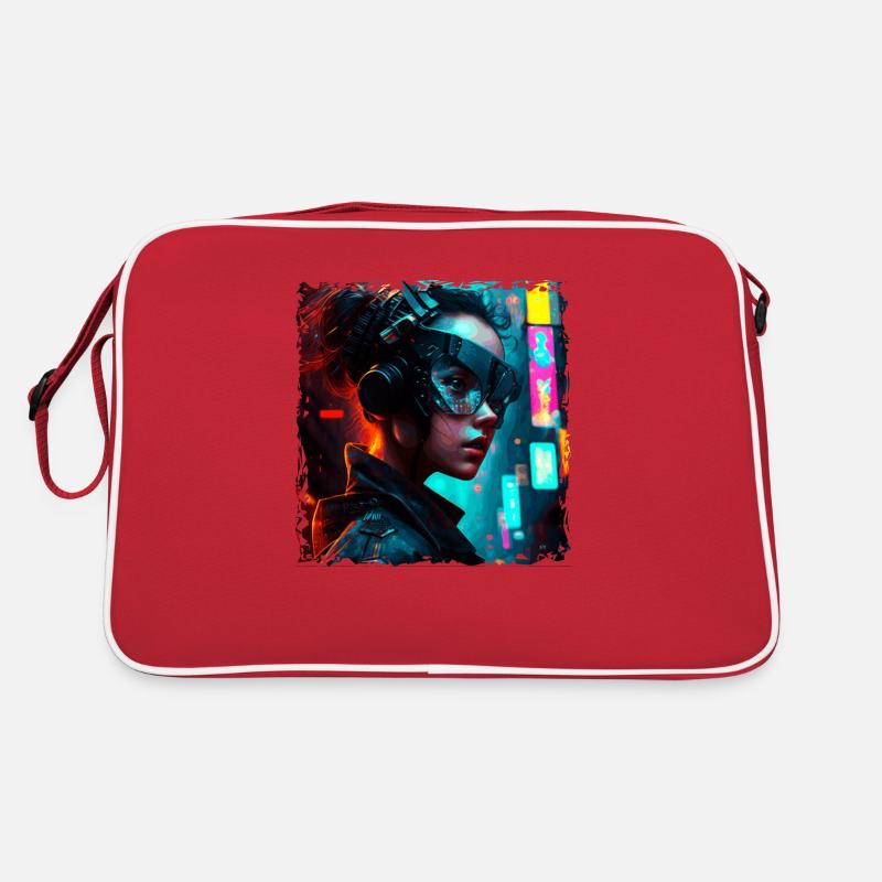 Cyborg of the future with high-tech implants Retro Bag