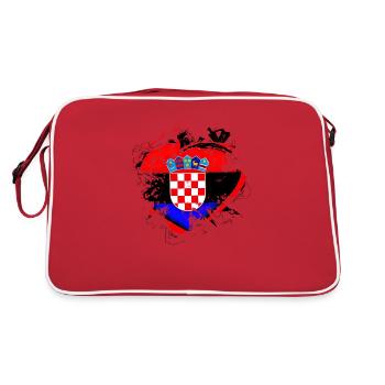 Croatie hrvatska croatie hrv voyage europe zagreb - Sac Retro - rouge/blanc - Dos