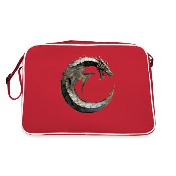 Lettre « C » en forme de dragon. - Sac Retro - rouge/blanc - Dos