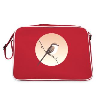 Petit oiseau sur branche - Sac Retro - rouge/blanc - Dos