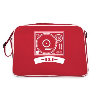 Platine vinyle DJ - Sac Retro - rouge/blanc - Dos