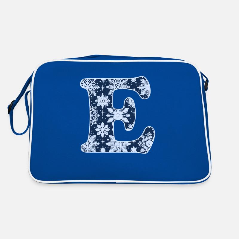 Letter E Snowflakes Retro Bag