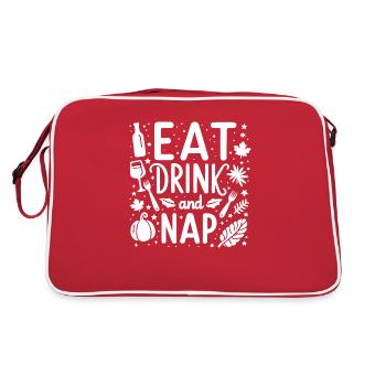 Eat Drink and Nap - Retro Bag - red/white - Back