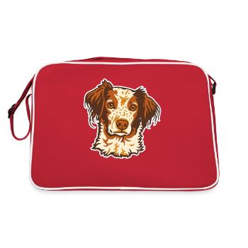 Epagneul Breton - Portrait - 20250606 - Sac Retro - rouge/blanc - Dos