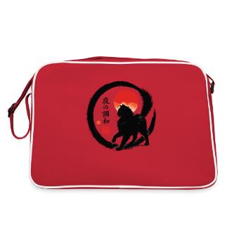 Japan Enso Kanji - Chat Noir - Soleil Rouge - Sac Retro - rouge/blanc - Dos