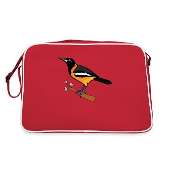 Venezuelan Troupial: Bird Lover's Delight - Retro Bag - red/white - Back