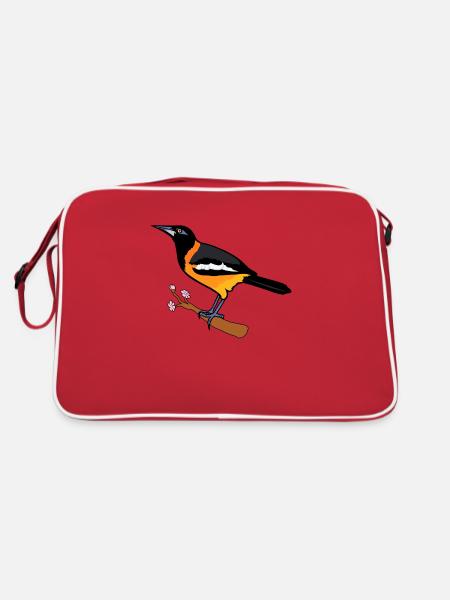 Venezuelan Troupial: Bird Lover's Delight - Retro Bag - red/white - Back