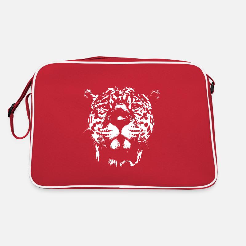 Portrait de jaguar « Le chat de la jungle » en blanc Sac Retro