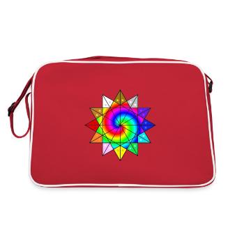 12 star color spiral - Retro Bag - red/white - Back