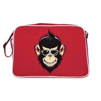 Cooler Schimpanse Rock 'n' Roll 50er - Retro Tasche - Rot/Weiß - Hinten