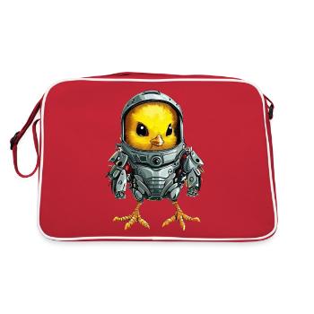 Poulet en costume de mécha, conception de robot futuriste - Sac Retro - rouge/blanc - Dos
