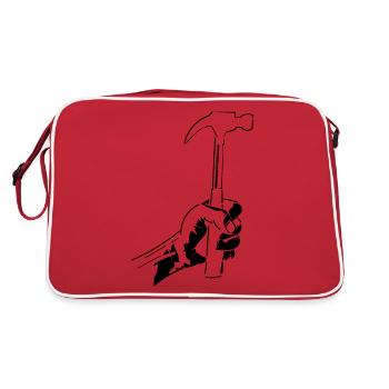 Marteau de charpentier Silhouette Minimaliste Zimmerma - Sac Retro - rouge/blanc - Dos