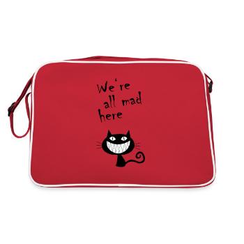 We're all mad here 2 - Retro Tasche - Rot/Weiß - Hinten