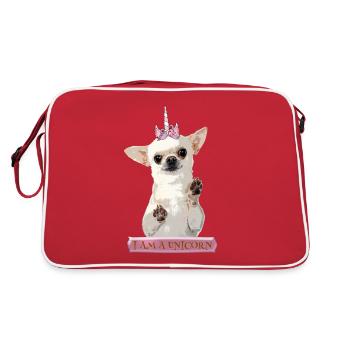 JE SUIS UNE LICORNE CHIHUAHUA BLANC - Sac Retro - rouge/blanc - Dos