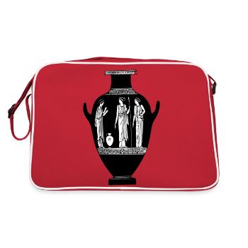 Vase Poterie, Grèce Antique - Sac Retro - rouge/blanc - Dos