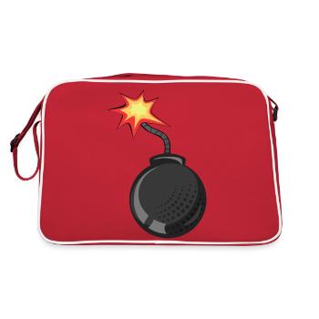 Bombe Docht ziehen Flamme - Retro Tasche - Rot/Weiß - Hinten