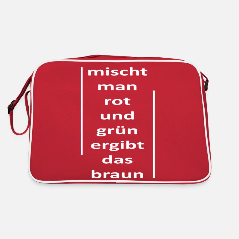 Politik-Wahlkampf-Satire-rot und grün... Version 2 - Retro Tasche - Rot/Weiß