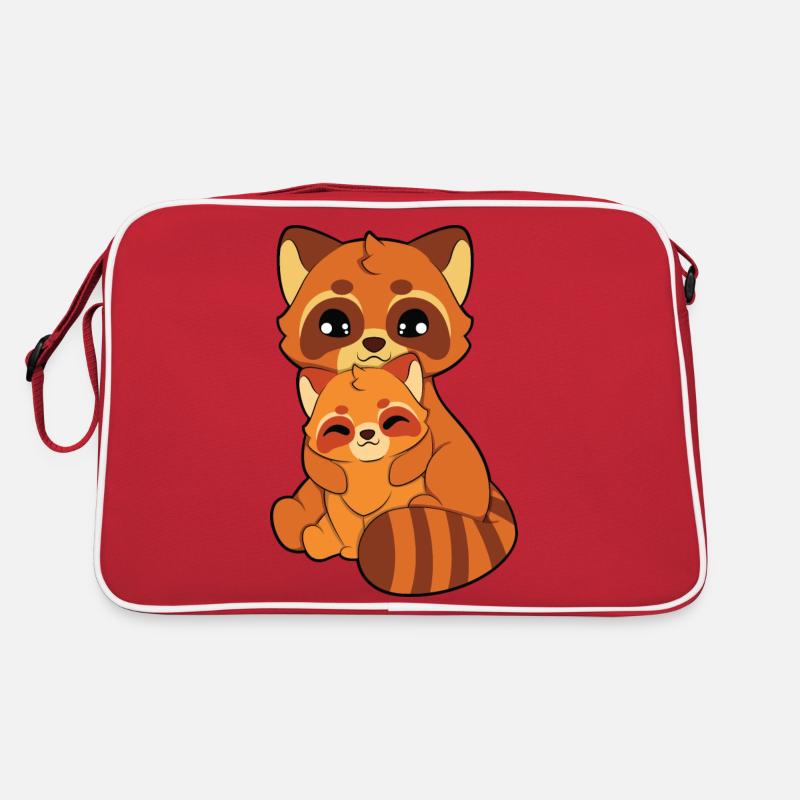 Red Panda Hugging Retro Bag