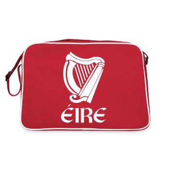 St Patricks Day Gaelic Irlande Nom Eire Et Harpe - Sac Retro - rouge/blanc - Dos