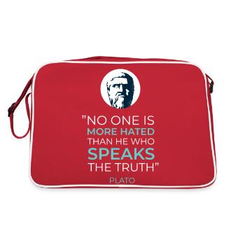 Plato Plato Greek Philosopher Saying Antiquity - Retro Bag - red/white - Back