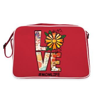 Proud Mom Mother MomMy Life's Work Kids Child - Retro Bag - red/white - Back