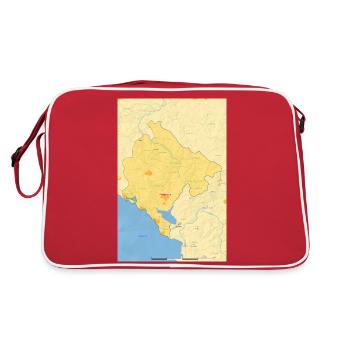 Montenegro Map Map - Retro Bag - red/white - Back