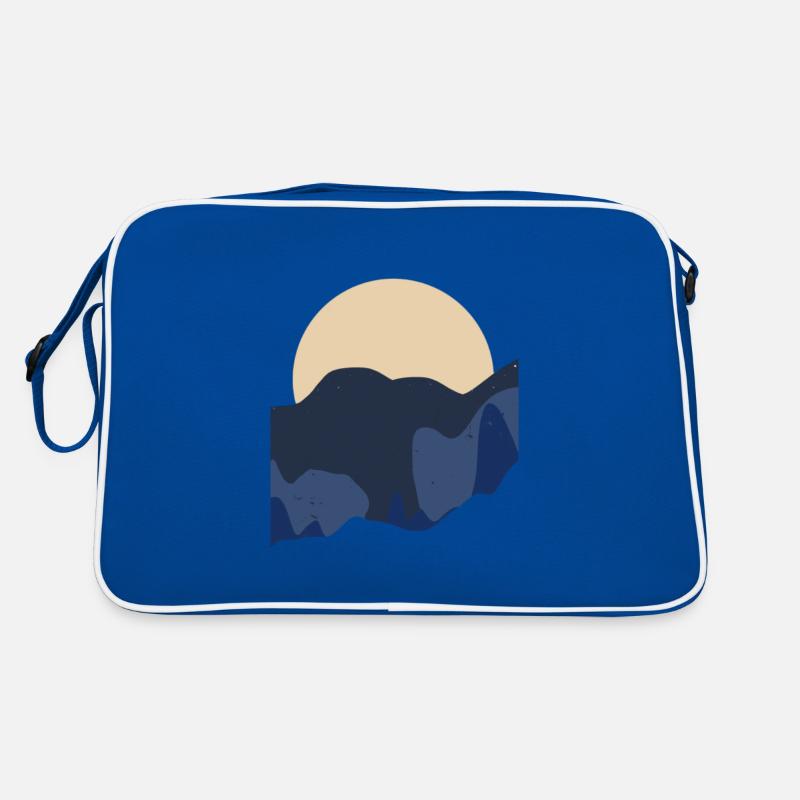 sonne und Blaue Berge Boho stiel Retro Tasche
