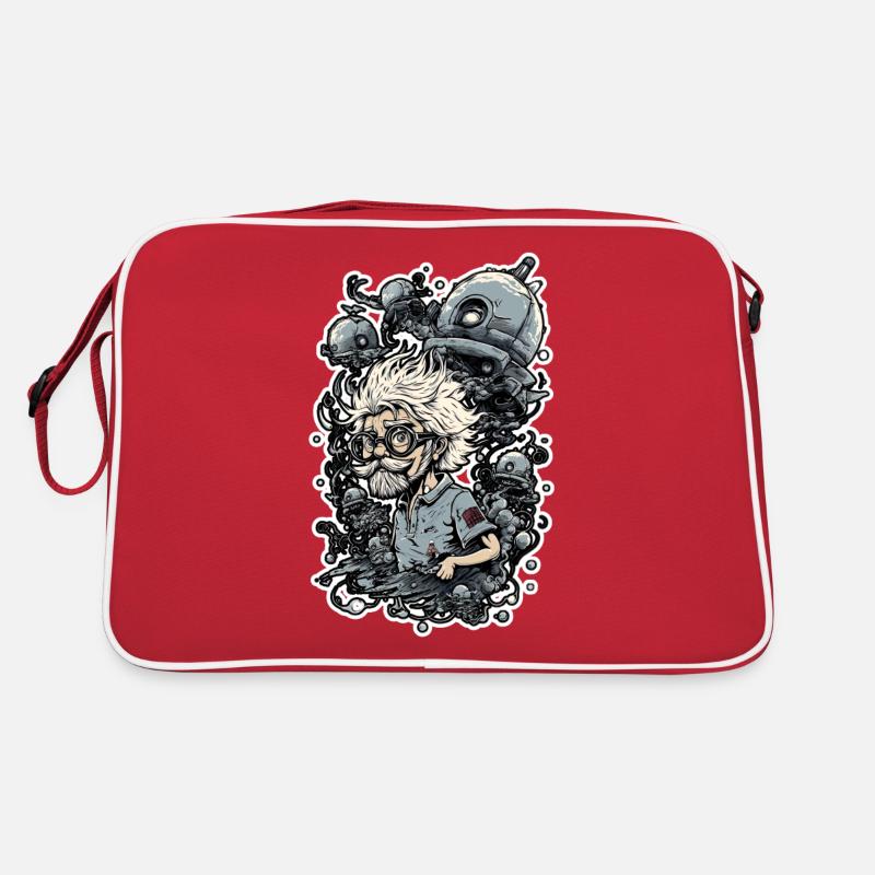 Scientific cartoon illustration, funlaboratory Retro Bag