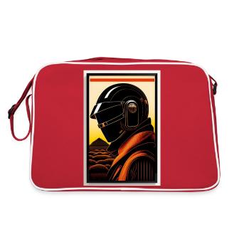 in the style of a woodblock print - Retro Bag - red/white - Back